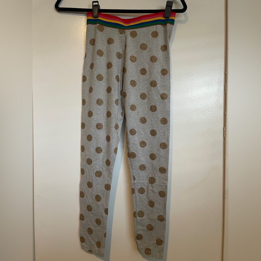 Mini Boden Gray Leggings with Gold Dots